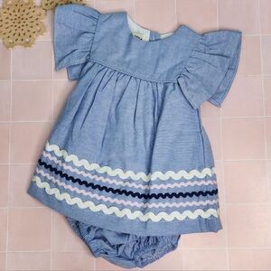 The Oaks Blue Baby Dress with Ruffle Sleeves